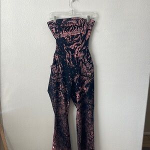 Fashion Nova Pink and Black Wrap-Style Jumpsuit